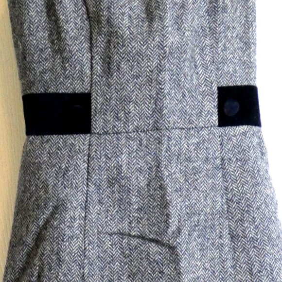 Jack Wills 100% Wool Dress US Size 4 Herringbone Black & White British Modest - Picture 5 of 11